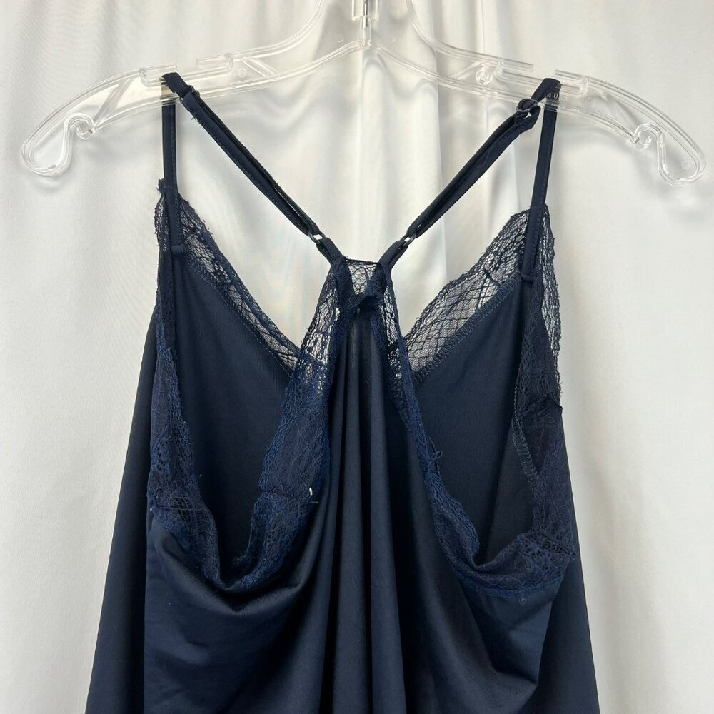 QEARAL Women’s Camisole Top Lace Trim Racerback Blue Size Medium - Picture 4 of 7
